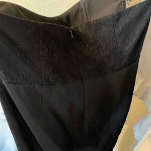 Elle Zeitoune Women's Black Lace Midi Slip Dress Sheer Panels Size XL​